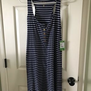 NWT Lily Pulitzer Tank Dress with gold buttons